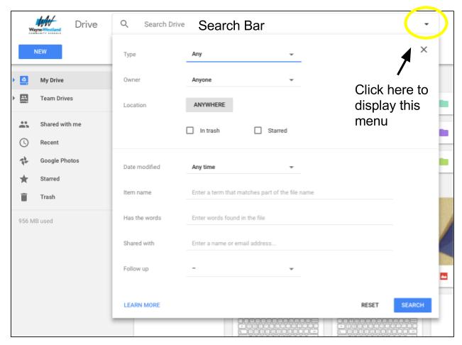 Google Drive Advanced Search