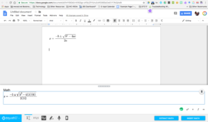 Google Doc with Equatio Formula