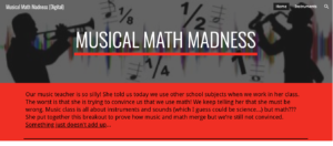 Musical Math Madness Digital Breakout