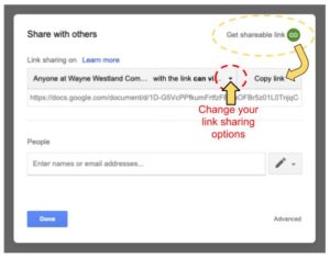 Link sharing in Google