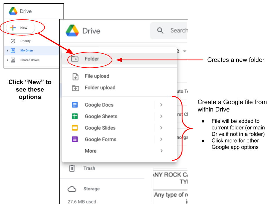 Google Drive - make a folder