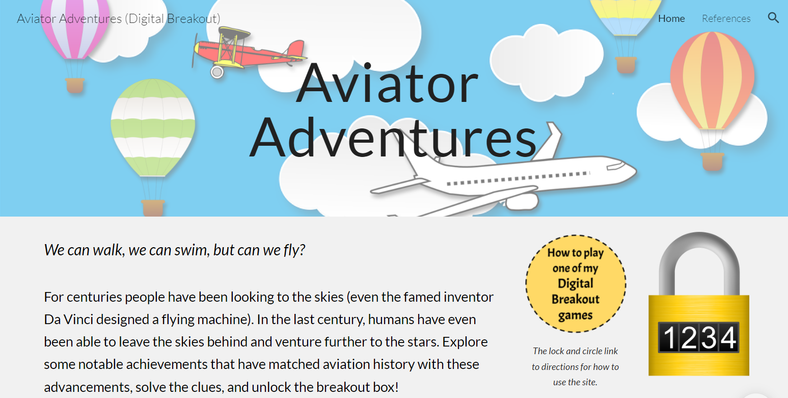 Aviator Awesome Digital Breakout Game banner that links to the game site